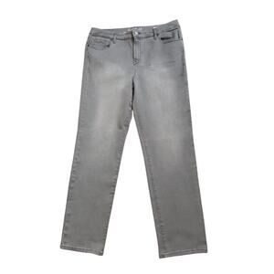 GLORIA VANDERBILT Womens 16 Short Gray Slimming Effect Bridget Slim Leg Jeans